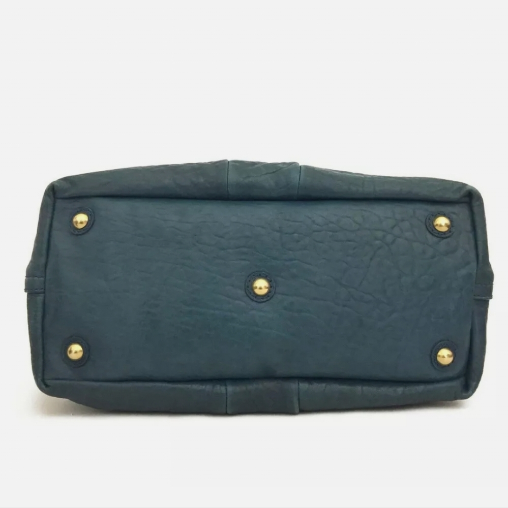 SAINT LAURENT GREEN RIVE GAYCHE LEATHER BOSTON HAND BAG/R0487 - Picture 6 of 14